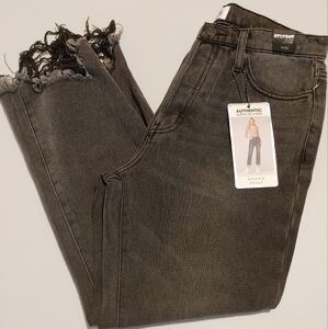 Simple Society High Rise Gray Straight Cropped Jeans sz 9